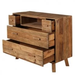 Grenier Alpin Commodes Et Cabinets Commode En Pin Recyclé 4 Tiroirs Et 2 Niches -Coffres et malles Soldes commode en pin recycle 4 tiroirs et 2 niches 4