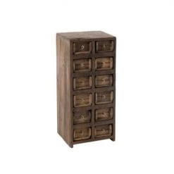 Meubles & Design Commodes Et Cabinets Commode Haute 12 Tiroirs En Bois Recyclé