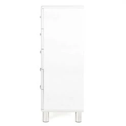 Meubles & Design Commodes Et Cabinets Commode Haute 5 Tiroirs Blanc -Coffres et malles Soldes commode haute 5 tiroirs blanc 3