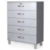 Meubles & Design Commodes Et Cabinets Commode Haute 5 Tiroirs Gris -Coffres et malles Soldes commode haute 5 tiroirs gris