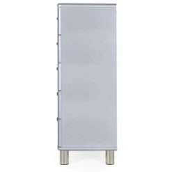 Meubles & Design Commodes Et Cabinets Commode Haute 5 Tiroirs Gris -Coffres et malles Soldes commode haute 5 tiroirs gris 2