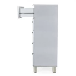 Meubles & Design Commodes Et Cabinets Commode Haute 5 Tiroirs Gris -Coffres et malles Soldes commode haute 5 tiroirs gris 4