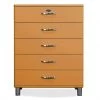 Meubles & Design Commodes Et Cabinets Commode Haute 5 Tiroirs Orange -Coffres et malles Soldes commode haute 5 tiroirs orange