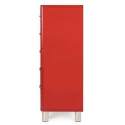 Meubles & Design Commodes Et Cabinets Commode Haute 5 Tiroirs Rouge -Coffres et malles Soldes commode haute 5 tiroirs rouge 3