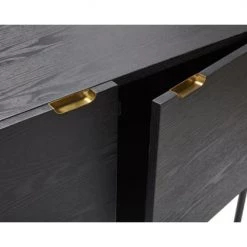 Commodes Et Cabinets Commode Haute En Bois Et Laiton - Hubsch -Coffres et malles Soldes commode haute en bois et laiton hubsch 2