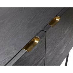 Commodes Et Cabinets Commode Haute En Bois Et Laiton - Hubsch -Coffres et malles Soldes commode haute en bois et laiton hubsch 3