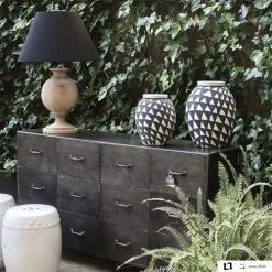 Pomax Commodes Et Cabinets Commode Industrielle 12 Tiroirs Noir Vintage -Coffres et malles Soldes commode industrielle 12 tiroirs noir vintage 2