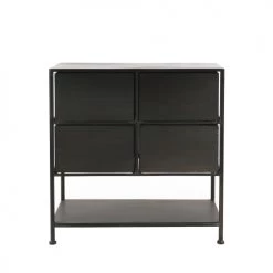 Pomax Commodes Et Cabinets Commode Industrielle 4 Tiroirs Noir Vintage -Coffres et malles Soldes commode industrielle 4 tiroirs noir vintage 3