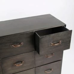Pomax Commodes Et Cabinets Commode Industrielle 9 Tiroirs Metal -Coffres et malles Soldes commode industrielle 9 tiroirs metal 2