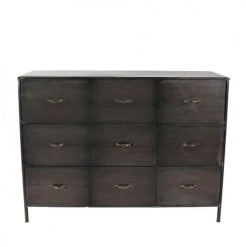 Pomax Commodes Et Cabinets Commode Industrielle 9 Tiroirs Metal -Coffres et malles Soldes commode industrielle 9 tiroirs metal 3
