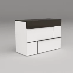 Calicosy Commodes Et Cabinets Commode Moderne 3 Tiroirs L120 Cm - Blanc 11 Calicosy Commodes Et Cabinets Commode Moderne 3 Tiroirs L120 Cm - Blanc -Coffres et malles Soldes commode moderne 3 tiroirs l120 cm blanc 3