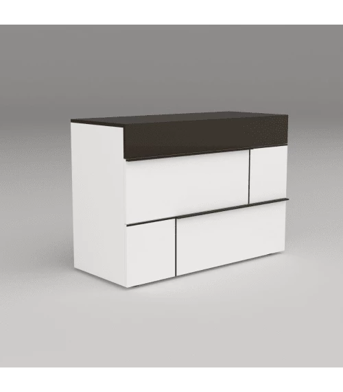 Calicosy Commodes Et Cabinets Commode Moderne 3 Tiroirs L120 Cm - Blanc 6 Calicosy Commodes Et Cabinets Commode Moderne 3 Tiroirs L120 Cm - Blanc – Image 4