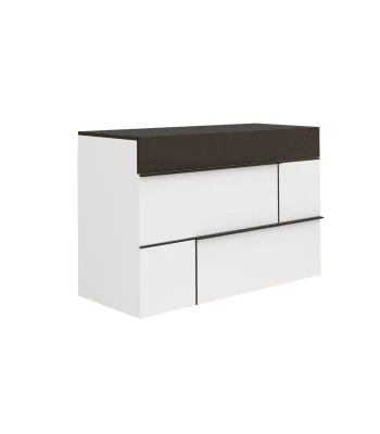 Calicosy Commodes Et Cabinets Commode Moderne 3 Tiroirs L120 Cm - Blanc 8 Calicosy Commodes Et Cabinets Commode Moderne 3 Tiroirs L120 Cm - Blanc – Image 6