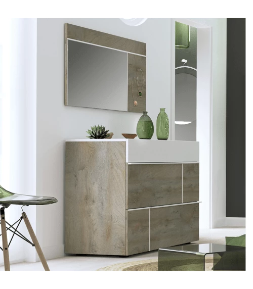 Calicosy Commodes Et Cabinets Commode Moderne 3 Tiroirs L120 Cm - Marron 5 Calicosy Commodes Et Cabinets Commode Moderne 3 Tiroirs L120 Cm - Marron – Image 3