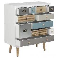 Hellin Commodes Et Cabinets Commode Moderne En Bois 11 Tiroirs L70 -Coffres et malles Soldes commode moderne en bois 11 tiroirs l70 6