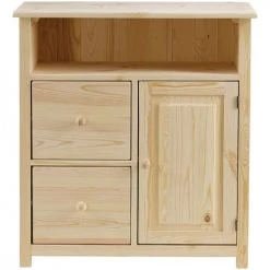 Grenier Alpin Commodes Et Cabinets Commode Moyenne Pin Massif Brut 2 Tiroirs + 1 Porte -Coffres et malles Soldes commode moyenne pin massif brut 2 tiroirs 1 porte 2