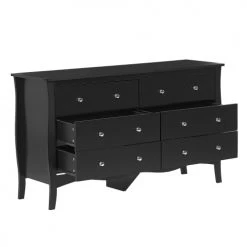 Beliani Commodes Et Cabinets Commode Noire 6 Tiroirs -Coffres et malles Soldes commode noire 6 tiroirs 2