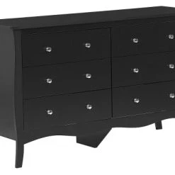Beliani Commodes Et Cabinets Commode Noire 6 Tiroirs
