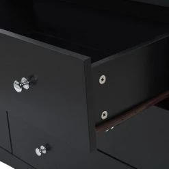 Beliani Commodes Et Cabinets Commode Noire 6 Tiroirs -Coffres et malles Soldes commode noire 6 tiroirs 5