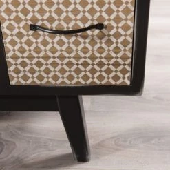 MACABANE Commodes Et Cabinets Commode Noire 8 Tiroirs Motifs Pin Marron -Coffres et malles Soldes commode noire 8 tiroirs motifs pin marron 3