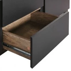 Beliani Commodes Et Cabinets Commode Noire Effet Bois Clair 4 Tiroirs -Coffres et malles Soldes commode noire effet bois clair 4 tiroirs 5
