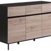 Beliani Commodes Et Cabinets Commode Noire Et Bois -Coffres et malles Soldes commode noire et bois