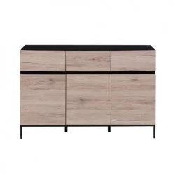 Beliani Commodes Et Cabinets Commode Noire Et Bois -Coffres et malles Soldes commode noire et bois 2