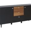 Beliani Commodes Et Cabinets Commode Noire Et Bois Foncé -Coffres et malles Soldes commode noire et bois fonce
