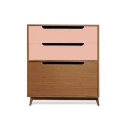 Kulile Commodes Et Cabinets Commode Peu Profonde En Chene Miel Rose Blush