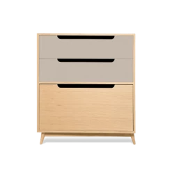 Kulile Commodes Et Cabinets Commode Peu Profonde En Chene Naturel Beige Havane