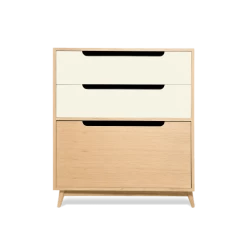 Kulile Commodes Et Cabinets Commode Peu Profonde En Chene Naturel Blanc Sable