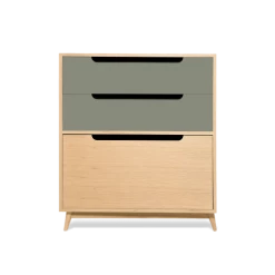 Kulile Commodes Et Cabinets Commode Peu Profonde En Chene Naturel Kaki Poudré