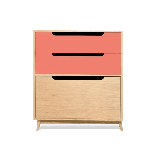 Kulile Commodes Et Cabinets Commode Peu Profonde En Chene Naturel Rose Corail 3 Kulile Commodes Et Cabinets Commode Peu Profonde En Chene Naturel Rose Corail