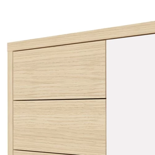 TEMAHOME Commodes Et Cabinets Commode Placage Blanc Et Chêne Clair 4 TEMAHOME Commodes Et Cabinets Commode Placage Blanc Et Chêne Clair – Image 2