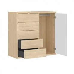 TEMAHOME Commodes Et Cabinets Commode Placage Blanc Et Chêne Clair 12 TEMAHOME Commodes Et Cabinets Commode Placage Blanc Et Chêne Clair -Coffres et malles Soldes commode placage blanc et chene clair 4