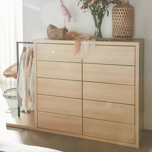 TEMAHOME Commodes Et Cabinets Commode Placage Chêne Clair 4 TEMAHOME Commodes Et Cabinets Commode Placage Chêne Clair – Image 2