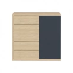 TEMAHOME Commodes Et Cabinets Commode Placage Gris Anthracite Et ChĂȘne Clair