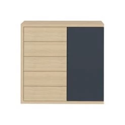 TEMAHOME Commodes Et Cabinets Commode Placage Blanc Et Chêne Clair 13 TEMAHOME Commodes Et Cabinets Commode Placage Blanc Et Chêne Clair -Coffres et malles Soldes commode placage gris anthracite et chene clair 6