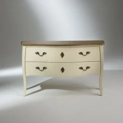 Robin Des Bois Commodes Et Cabinets Commode Plateau Chêne 2 Tiroirs Blanc -Coffres et malles Soldes commode plateau chene 2 tiroirs blanc 3
