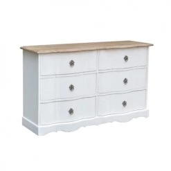 Robin Des Bois Commodes Et Cabinets Commode Plateau ChĂȘne 6 Tiroirs Blanche