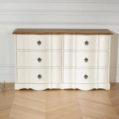 Robin Des Bois Commodes Et Cabinets Commode Plateau Chêne 6 Tiroirs Blanche -Coffres et malles Soldes commode plateau chene 6 tiroirs blanche 4