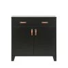 Woood Commodes Et Cabinets Commode Pour Enfant 2 Portes 1 Tiroir En Pin Massif Noir -Coffres et malles Soldes commode pour enfant 2 portes 1 tiroir en pin massif noir