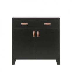 Woood Commodes Et Cabinets Commode Pour Enfant 2 Portes 1 Tiroir En Pin Massif Noir