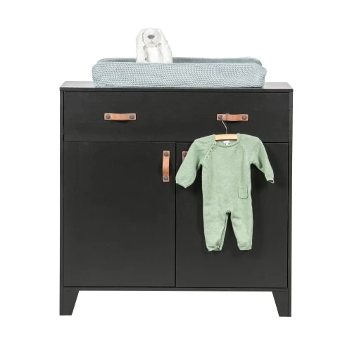 Woood Commodes Et Cabinets Commode Pour Enfant 2 Portes 1 Tiroir En Pin Massif Noir 6 Woood Commodes Et Cabinets Commode Pour Enfant 2 Portes 1 Tiroir En Pin Massif Noir – Image 4