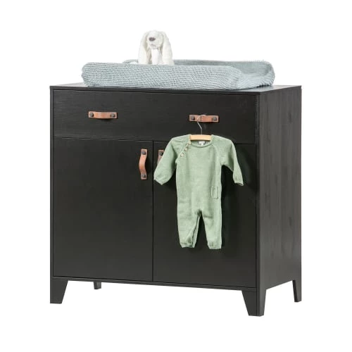 Woood Commodes Et Cabinets Commode Pour Enfant 2 Portes 1 Tiroir En Pin Massif Noir 7 Woood Commodes Et Cabinets Commode Pour Enfant 2 Portes 1 Tiroir En Pin Massif Noir – Image 5