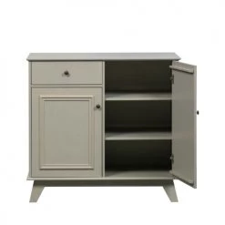 Woood Commodes Et Cabinets Commode Pour Enfant 2 Portes 1 Tiroir En Pin Massif Vert De Gris -Coffres et malles Soldes commode pour enfant 2 portes 1 tiroir en pin massif vert de gris 5