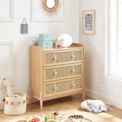 Baita Commodes Et Cabinets Commode Rose Et Cannage Rotin 3 Tiroirs 11 Baita Commodes Et Cabinets Commode Rose Et Cannage Rotin 3 Tiroirs -Coffres et malles Soldes commode rose et cannage rotin 3 tiroirs 3