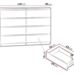 Best Mobilier Commodes Et Cabinets Commode Style Contemporain 139 Cm Bois -Coffres et malles Soldes commode style contemporain 139 cm bois 5