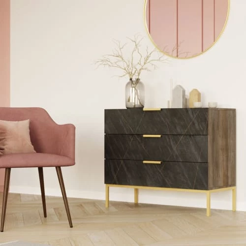 Rendez Vous Déco Commodes Et Cabinets Commode Trois Tiroirs En Ardoise 4 Rendez Vous Déco Commodes Et Cabinets Commode Trois Tiroirs En Ardoise – Image 2