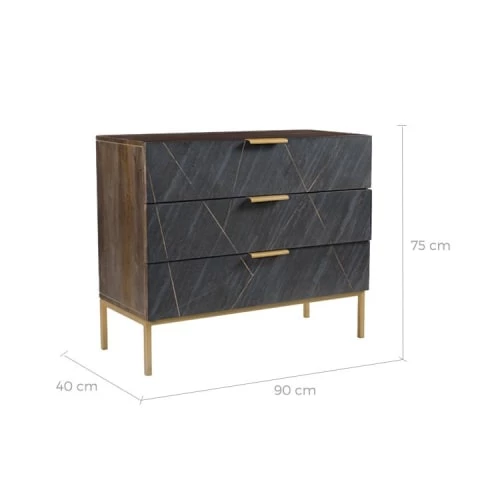 Rendez Vous Déco Commodes Et Cabinets Commode Trois Tiroirs En Ardoise 5 Rendez Vous Déco Commodes Et Cabinets Commode Trois Tiroirs En Ardoise – Image 3